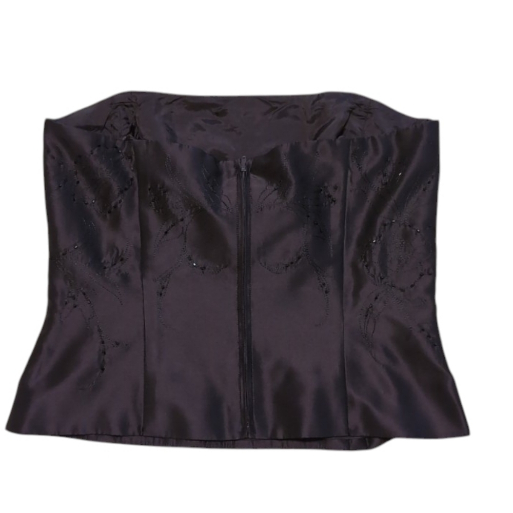 ANN TAYLOR Dark Purple Satin Embroidered Formal Set – Size 6 & 8 - Picture 5 of 11
